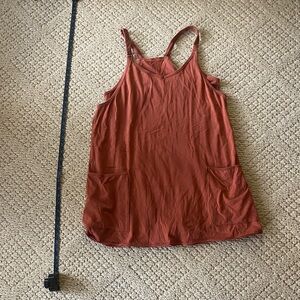 Rust Sleeveless Mini Dress with body suit